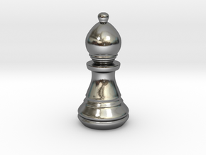 Chess Set Bishop in Polished Silver
