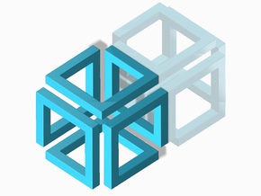 Loopcube Pendant in Blue Processed Versatile Plastic