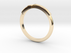 Cross Mid Finger Ring in 14K Yellow Gold