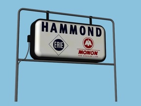 Monon Station Signs - HO, Four Pack in Tan Fine Detail Plastic