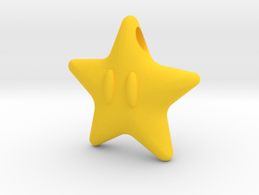Power Star Mario Pendant in Yellow Processed Versatile Plastic