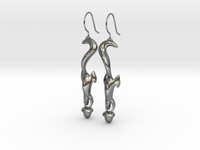 Squirrely Earrings in Polished Silver