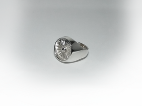 Jet Engine Ring 19 mm in Polished Silver