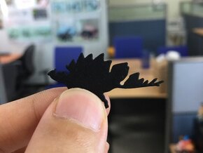Stegosaurus Clip in Black Natural Versatile Plastic