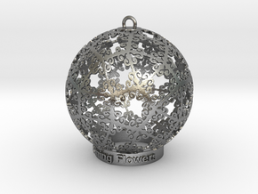 Blooming Flowers Ornament for Lighting in Natural Silver