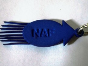 Personalized Squid Keychain in Blue Processed Versatile Plastic