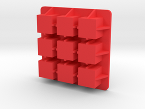 Ice-cube-3x3 in Red Processed Versatile Plastic