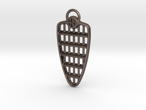 Alfa Romeo Grill Keyring  in Polished Bronzed Silver Steel