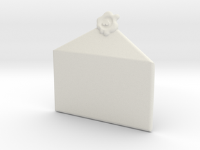 Customizable Envelope Pendant in White Natural Versatile Plastic
