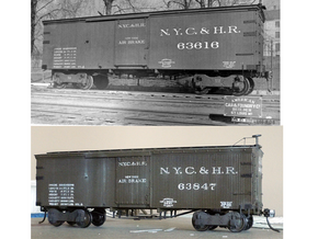 NYC&HR 35' Boxcar  LATE  Version B in Tan Fine Detail Plastic