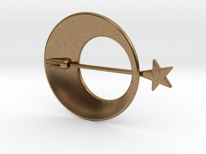 Eclipse With Shooting Star Brooch in Natural Brass (Interlocking Parts)