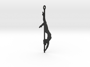 Pole dancer Keychain in Matte Black Steel