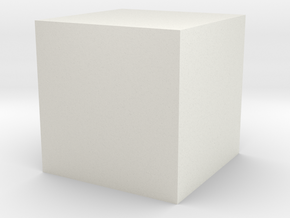 Material Sample 10mm Cube in White Natural Versatile Plastic