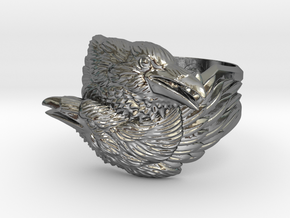 Two Ravens Ring in Polished Silver: 11.5 / 65.25