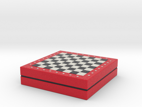 Chess board on storage box various scales in Full Color Sandstone: 1:24