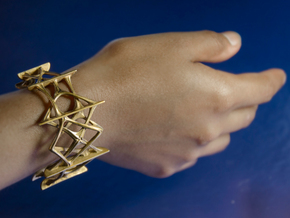 Synapse Bracelet in Polished Brass: Medium