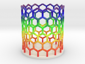 Rainbow Nanotube Pen Holder in Glossy Full Color Sandstone