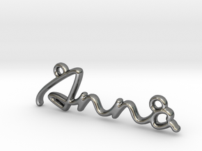 ANNA Script First Name Pendant in Fine Detail Polished Silver