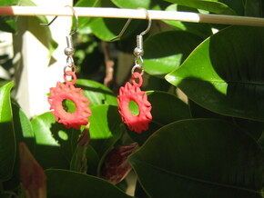 Spiky Sun Earrings in Red Processed Versatile Plastic