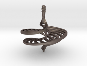 Spinning Top Nr1 in Polished Bronzed Silver Steel