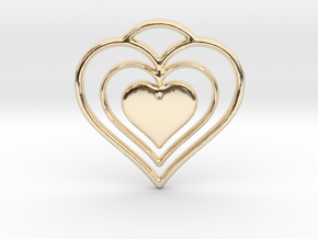 Solid Heart in 14k Gold Plated Brass
