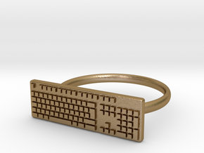 Keyboard Ring US5 in Polished Gold Steel