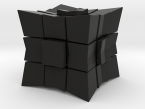 Cube inward 3*3*3 (with spider) in Black Natural Versatile Plastic: Medium