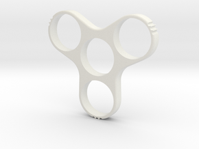 Tri hand EDC spinner in White Natural Versatile Plastic