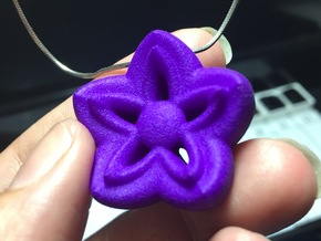 Kanzashi Pendant in Purple Processed Versatile Plastic
