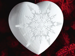 Small Snowflake Heart by Helen & Colin David in White Natural Versatile Plastic