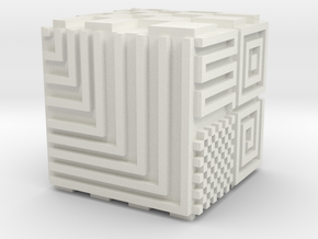 Opical Art Cube in White Natural Versatile Plastic