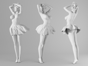 Miniskirt Girl 002-1/10 in White Natural Versatile Plastic