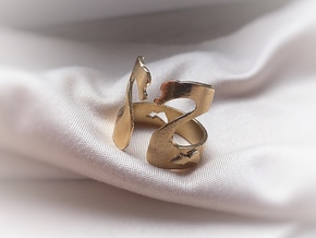 Swans Lovers Ring in Natural Brass: Extra Small