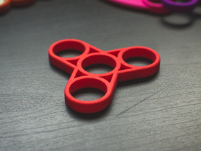 The Triplex - Fidget Spinner in Red Processed Versatile Plastic