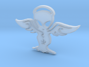 Alien angel Pendant in Tan Fine Detail Plastic