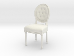 1:22 Louis XVI Side Chair (Custom Scale) in White Natural Versatile Plastic