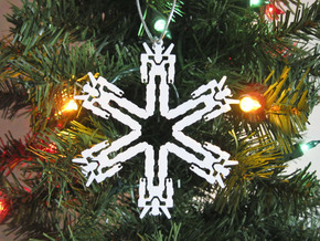 Snowflake Lion Force Ornament  in White Natural Versatile Plastic