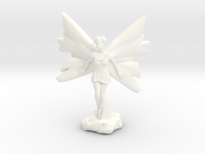 Fairy with large wings, in flight 30mm scale in White Processed Versatile Plastic
