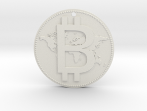World Bitcoin Medal in White Natural Versatile Plastic