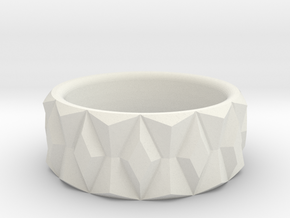 Diamond Ring V2 - Curved in White Natural Versatile Plastic