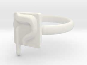 19 Qof Ring in White Natural Versatile Plastic: 7 / 54