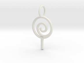Lollipop Keychain in White Natural Versatile Plastic