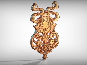 Ornamental Pendant in Polished Gold Steel
