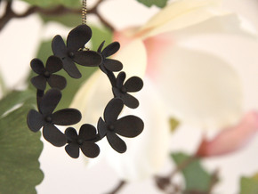 Jasmine flowers pendant in Black Natural Versatile Plastic