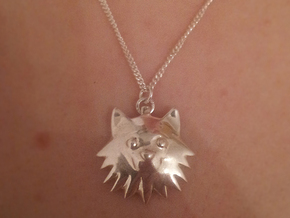 Finnish Lapphund pendant in Fine Detail Polished Silver