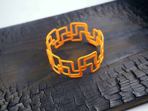 Modern Graphics Bracelet  in Orange Processed Versatile Plastic