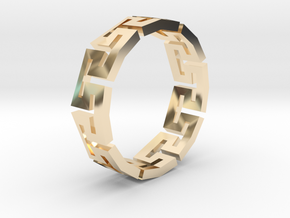 Track Ring in 14k Gold Plated Brass