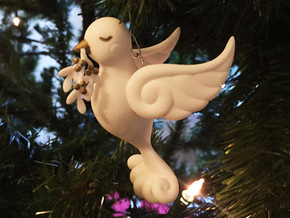 Dove Ornament in White Natural Versatile Plastic