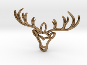Deer Pendant in Natural Brass