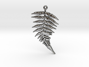 Fern Leaf Pendant in Polished Silver